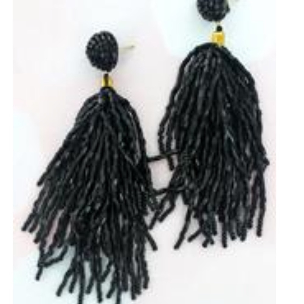 🌻BOGO NEW Black Seed Bead and Sequin Tassle Earrings